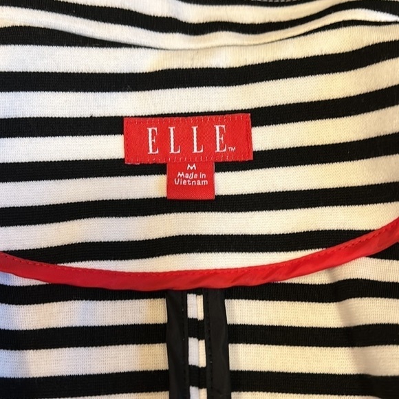 Elle Black and White Stripe Short Suit Jacket Women’s M - Picture 7 of 9